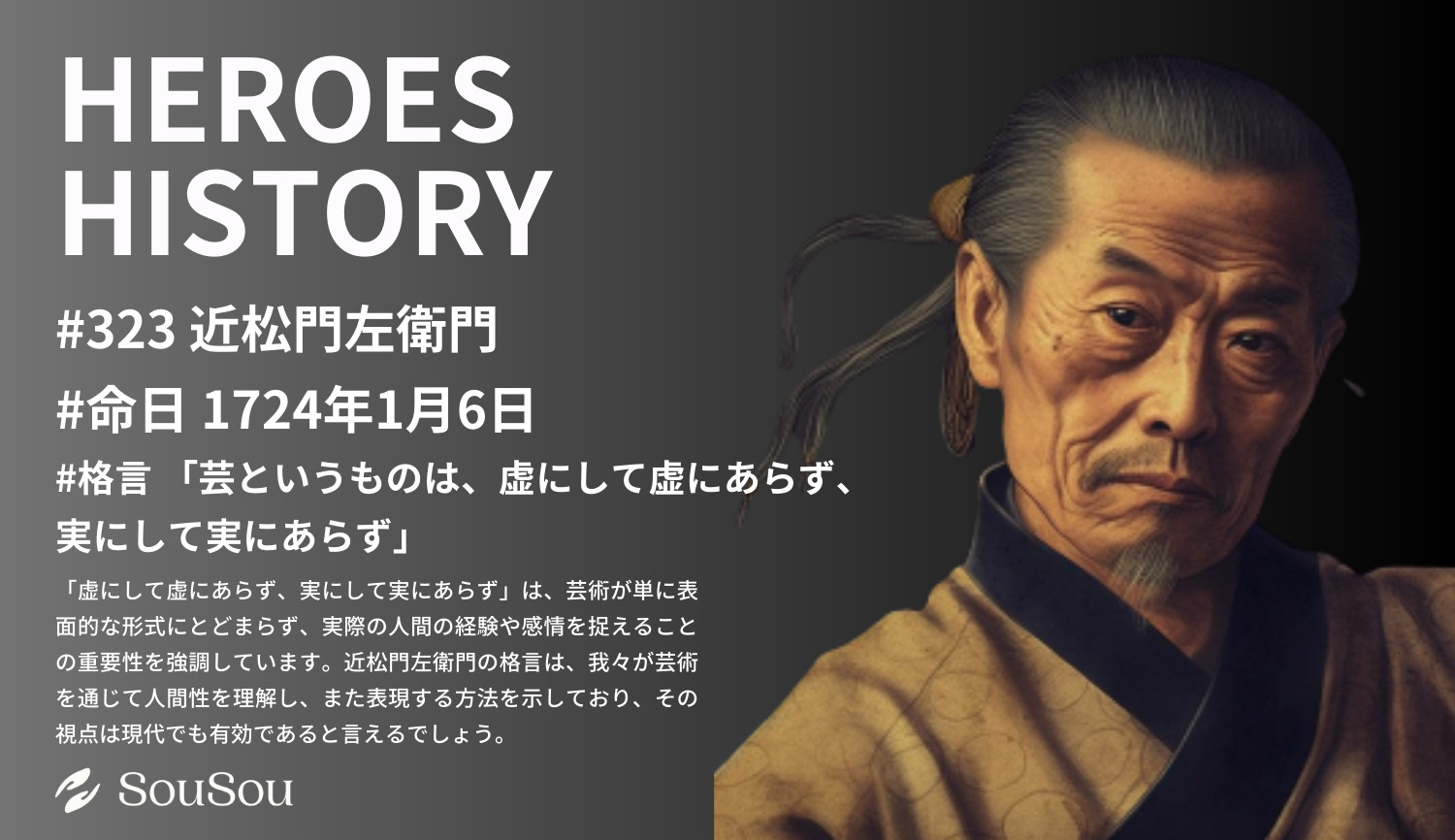 【HEROES HISTORY#323】近松門左衛門